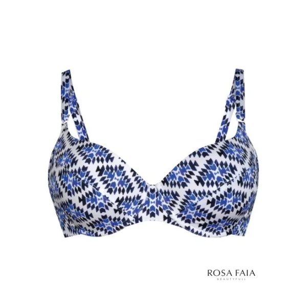 Maillots de bain Rosa Faia Daisy bleu/print haut de bikini préformé