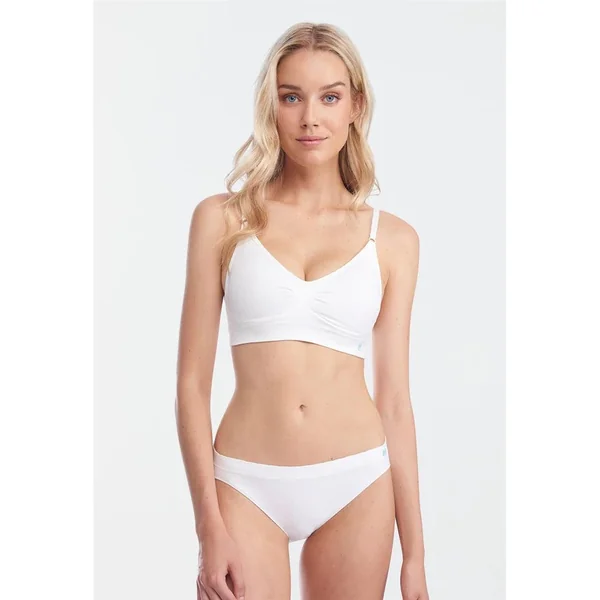 Miel - Brassière Nana sans cerceau avec coussins amovibles Blanc S/M