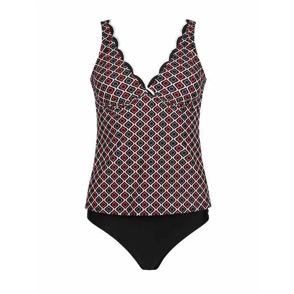 Mila Fancy Edge noir/print tankini set