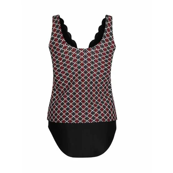 Mila Fancy Edge noir/print tankini set