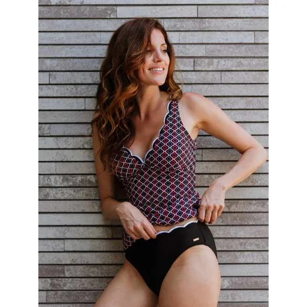 Mila Fancy Edge noir/print tankini set