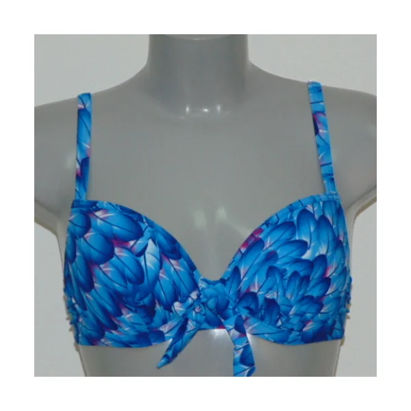Missya Iris bleu/print haut de bikini préformé