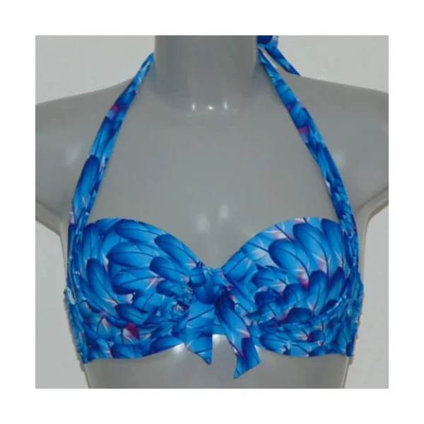 Missya Rose bleu/print haut de bikini préformé