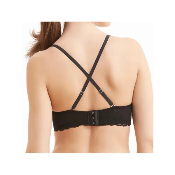 Montelle - Bralette en dentelle avec bretelles ajustables et maintien ferme 36 (80) F-G Noir