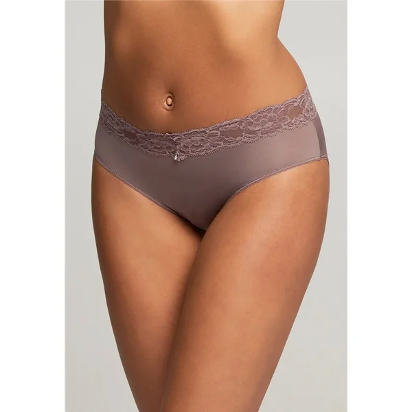Montelle - Culotte Taille Haute avec bordure en dentelle Almond Spice/Pink Pearl X-Large Intimates Brief