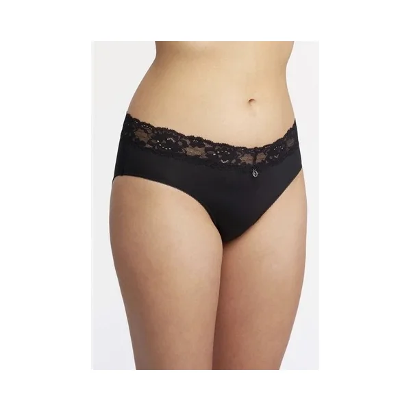 Montelle - Culotte Taille Haute avec bordure en dentelle Noir Medium Intimates Brief