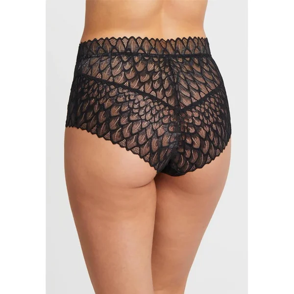 Montelle - Culotte taille haute retro Noir Small Lacy Keyhole