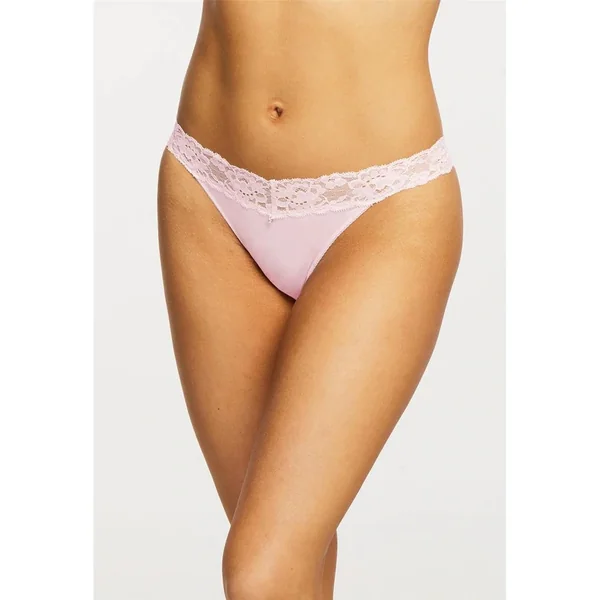 Montelle - Culotte tanga avec taille en dentelle Blush Medium