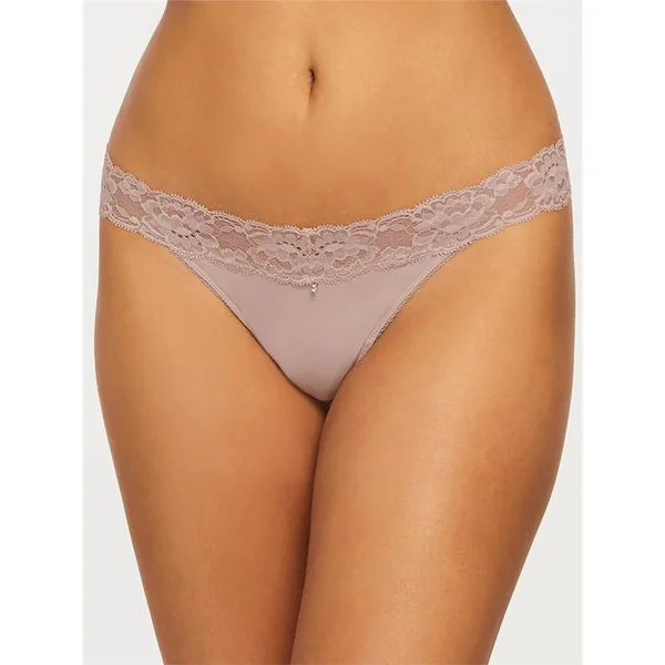 Montelle - Culotte tanga avec taille en dentelle Moonshell Medium