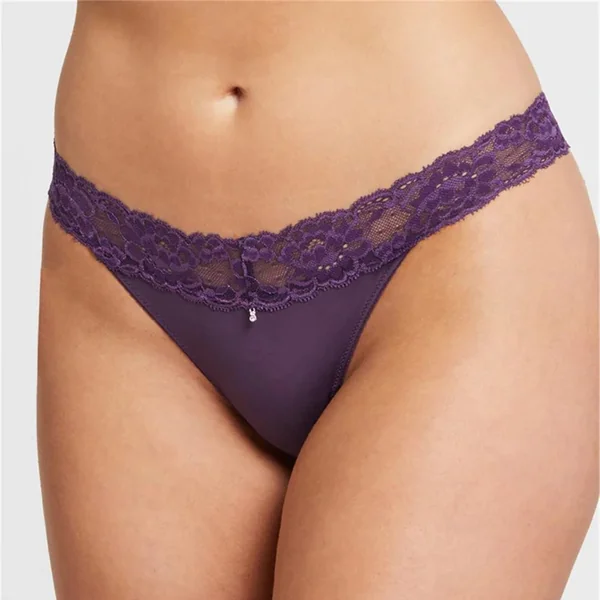 Montelle - Culotte tanga avec taille en dentelle Pinot Medium