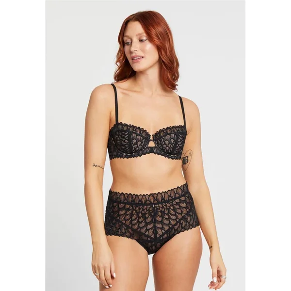 Montelle - Soutien-gorge balconnet 36 (80) E Noir Lacy Keyhole