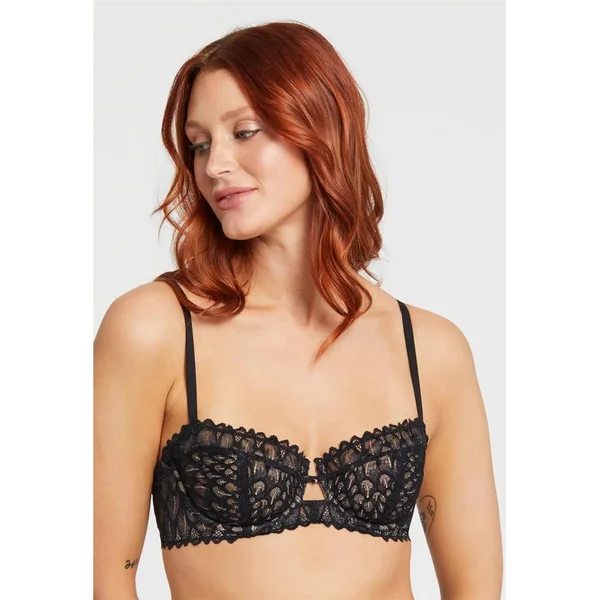 Montelle - Soutien-gorge balconnet 38 (85) E Noir Lacy Keyhole