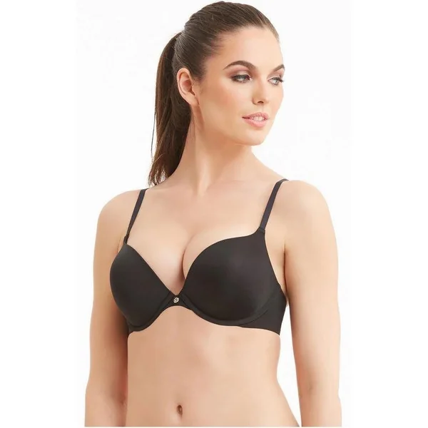 Montelle - Soutien-gorge pigeonnant 3 facons de porter les bretelles 34 (75) B Noir Prodigy