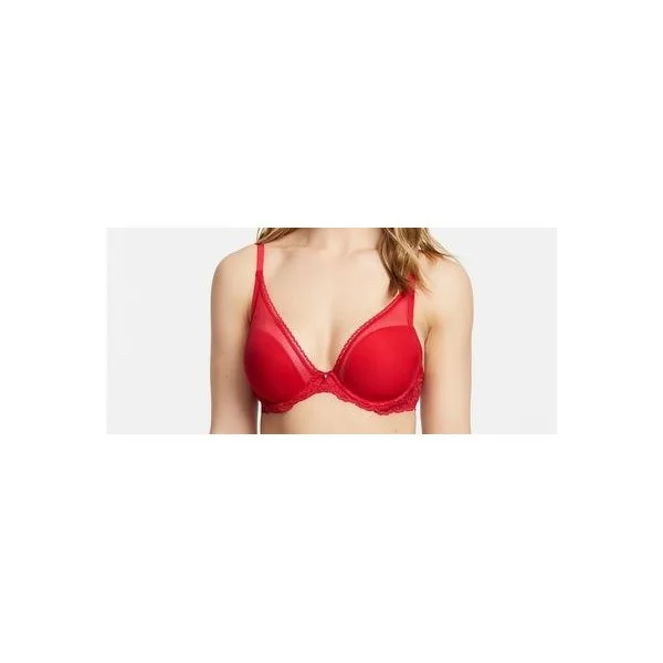 Montelle - Soutien-gorge plongeant 34 (75) F Rouge Mystique