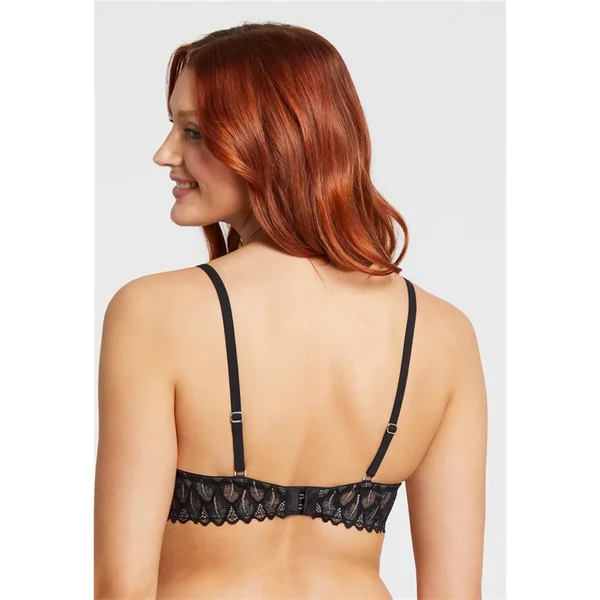 Montelle - Soutien-gorge sans armature avec dentelle 38 (85) B Noir Lacy Essentials