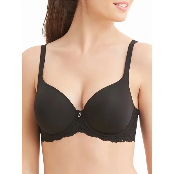Montelle - Soutien-gorge T-Shirt Enveloppant 40 (90) E Noir Pure Plus