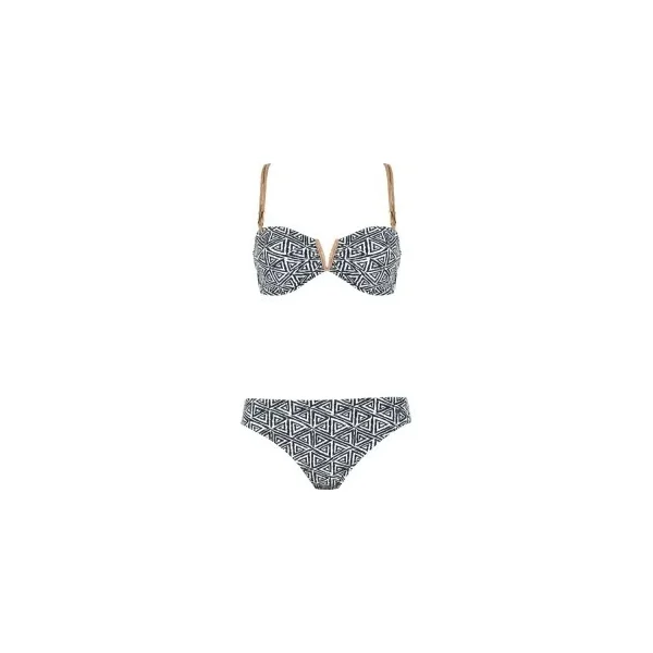 Naturana - Maillot 2 pièces avec armature B Blanc et Brun 10