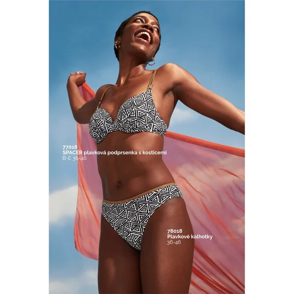 Naturana - Maillot de bain 2 pièces avec cerceau C Blanc et Brun 16