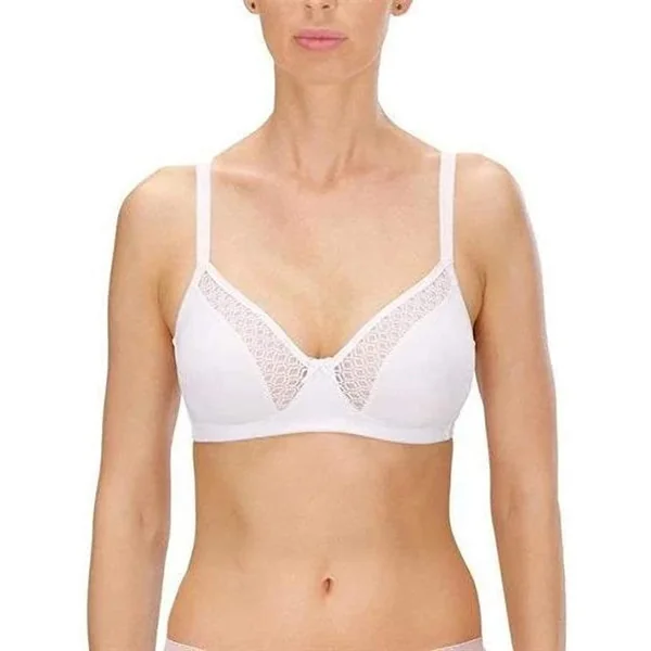 Naturana - Soutien-gorge sans armatures avec dentelle 40 (90) B Blanc