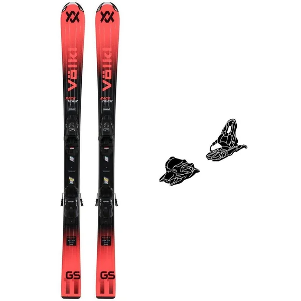 Pack Ski Alpin Racetiger Jr Red E + Fix