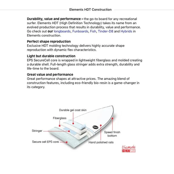 Pack surf NSP Element HDT Long - Red
