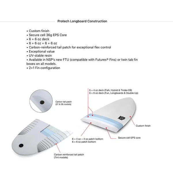 Pack surf NSP Protech Long - White Tint