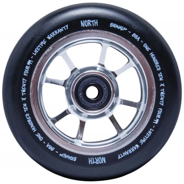 Paire de roues trottinette NORTH Signal V2 Silver 110mm