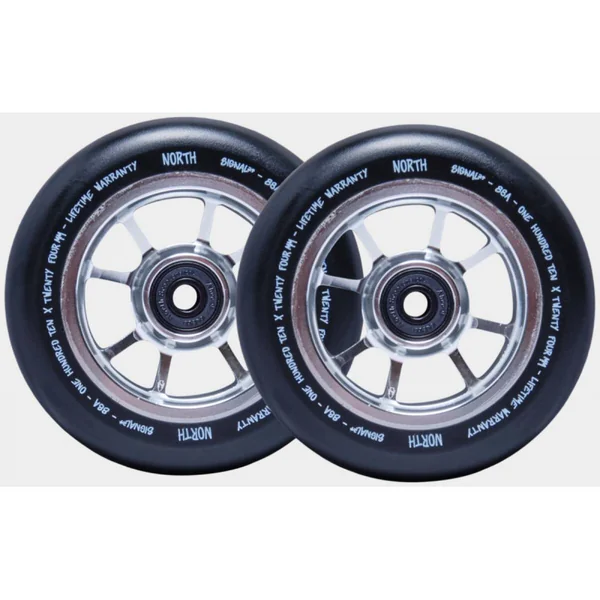 Paire de roues trottinette NORTH Signal V2 Silver 110mm