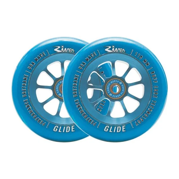 Paire de roues trottinette RIVER WHEELS Naturals Glide Sapphire 110mm