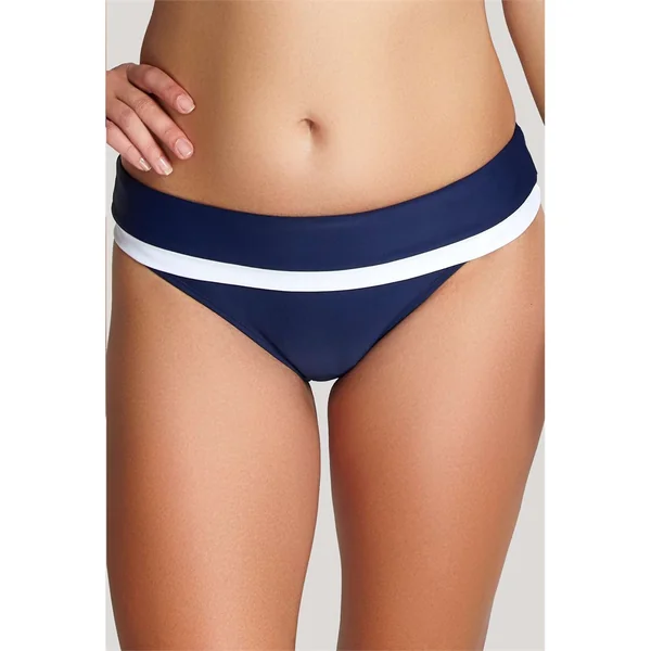 Panache - Culotte de maillot de bain avec bande pliable Marine et Blanc 12 Anya Cruise