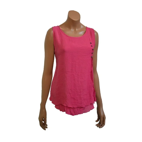 Passion d'ailleurs - Blouse courte(camisole) sans manche Corail Medium