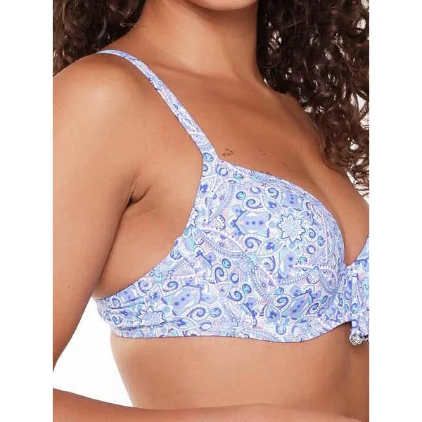 Plage de LingaDore All About The Details bleu/print haut de bikini préformé