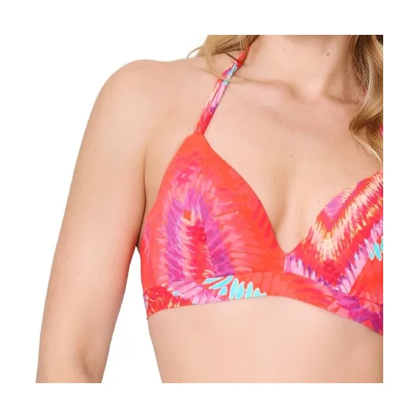 Plage de LingaDore Beach Vibes Only corail haut de bikini préformé