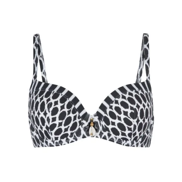 Plage de LingaDore Black & White noir/blanc haut de bikini préformé