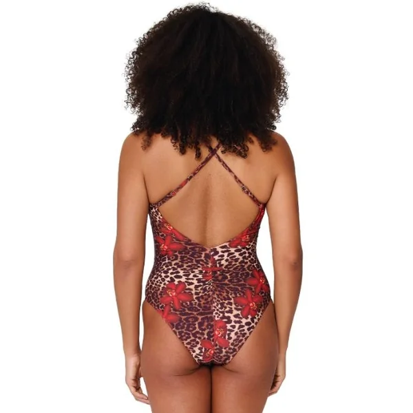 Plage de LingaDore Leopard Flower rouge maillot de bain