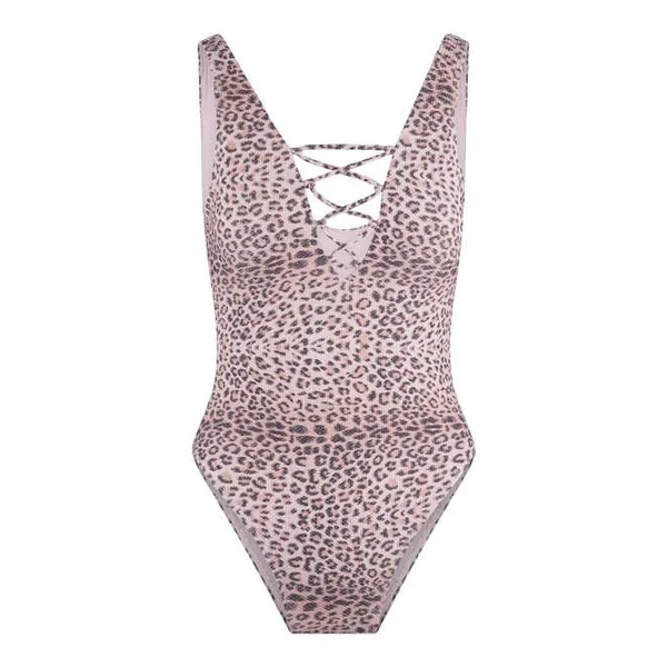 Plage de LingaDore Pink Leopard rose/print maillot de bain