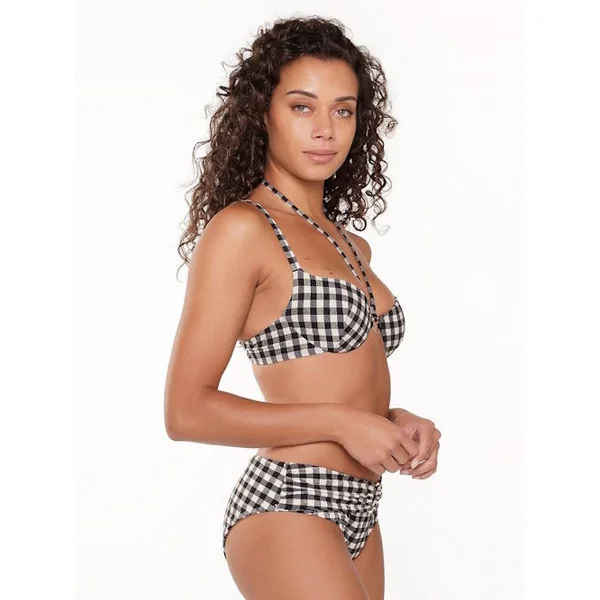 Plage de LingaDore Square Print noir/blanc slip de bikini