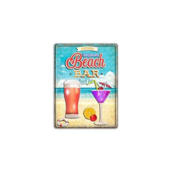 PLAQUE METAL DECORATIVE BEACH BAR