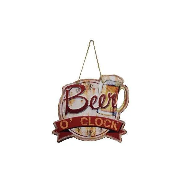 PLAQUE METAL DECORATIVE beer O clock