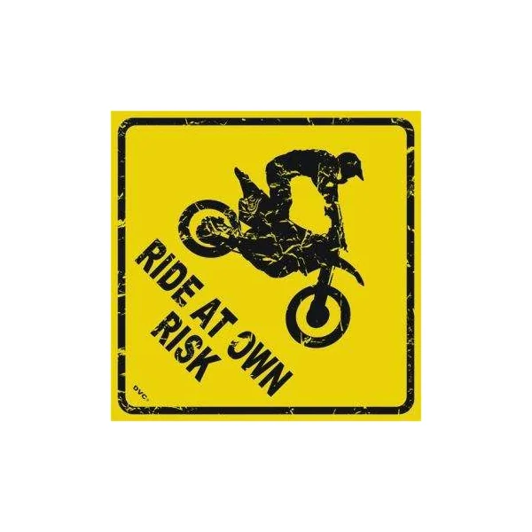 PLAQUE METAL DECORATIVE BIKE RISK