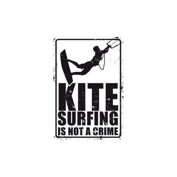PLAQUE METAL DECORATIVE KITESURFING IS NOT A CRIME