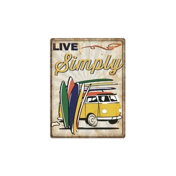 PLAQUE METAL DECORATIVE LIVE SIMPLY