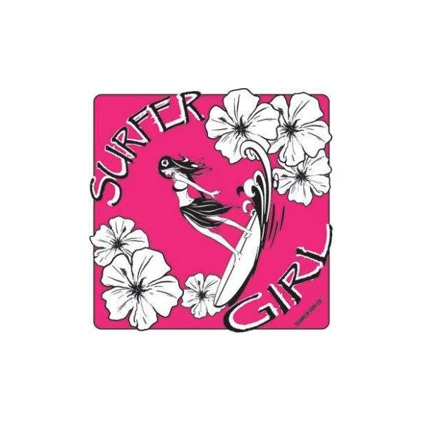 PLAQUE METAL DECORATIVE SURFER GIRL