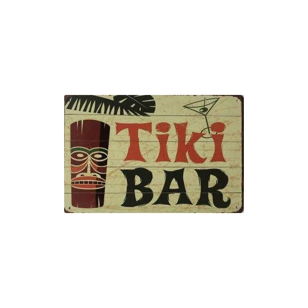 PLAQUE METAL DECORATIVE TIKI BAR