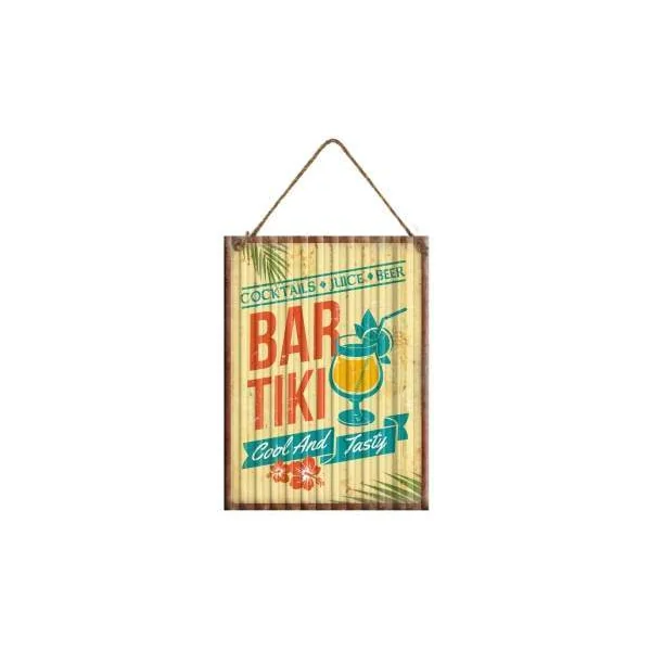 PLAQUE METAL DECORATIVE TIKI BAR