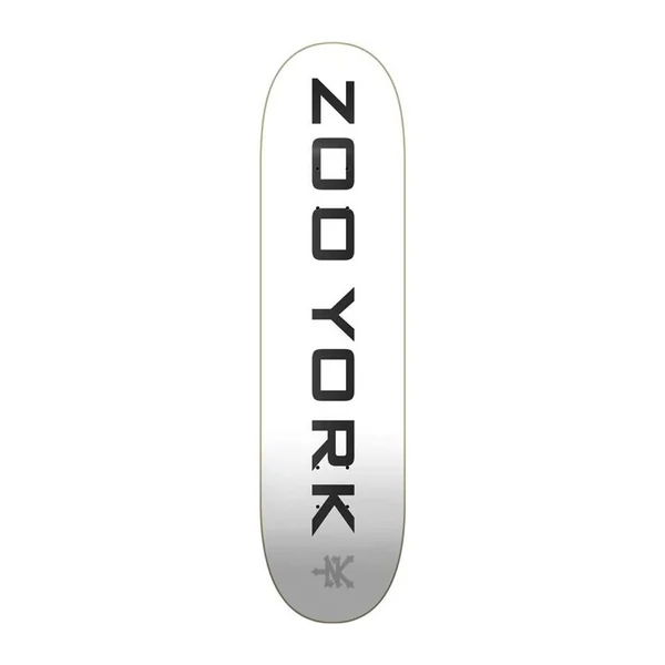 Plateau de skate ZOO YORK Classic Logo Block Blanc 7.75