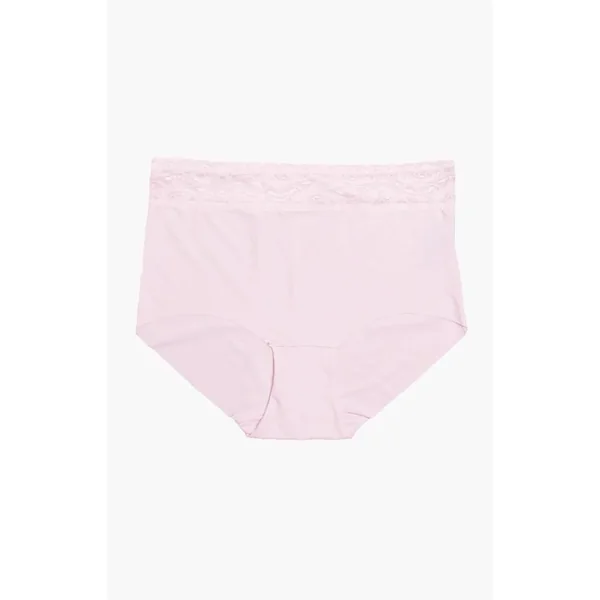 Platinum Lingerie - Culotte sans couture avec taille en dentelle Rose Medium