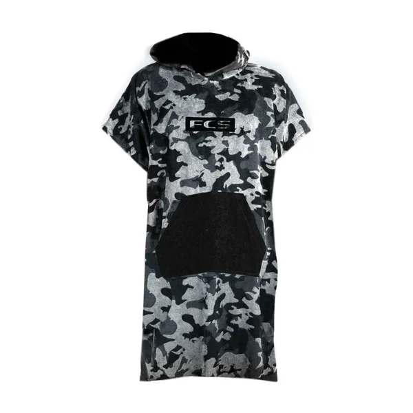 Poncho FCS Junior Camo noir - Poncho junior pour surfeurs Hotmer