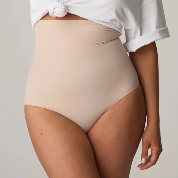 PrimaDonna - Slip Taille Haute Gainant Café Latté Large Perle