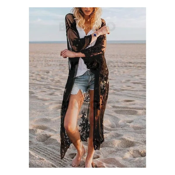 Robe de plage transparente noire